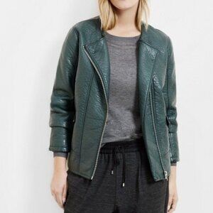 MANGO Designer Line Vegan Faux Leather Biker Jacket NEW NWT